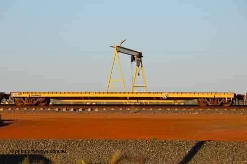 180701 9521r
Thomas Yard, FMG 100 tonne capacity flat waggon F 06. Built by CSR Yangtze Rolling Stock Co. at their Zhuzhou works in China.
Keywords: F-type;F06;CSR-Yangtze-Rolling-Stock-Co-China;FMG-flat-waggon;