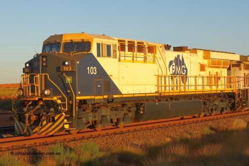 250507 0927
Boodarie, FMG's Wabtec rebuild AC44C6M unit 103 serial number 50632 returns to the port following servicing late in the afternoon on May 7, 2025.
These AC to DC conversions feature a new cab and a new radiator section similar to the ES44DCi and ACi units. FMG ordered twenty eight of these units from Wabtec, all rebuilt from former BNSF 9-44CW locomotives and they have kept the original build dates and serial numbers of the former units. FMG 103 was originally BNSF 4778 built back in June 1998 with serial number 50632.
Keywords: FMG-108;Wabtec;GE;AC44C6M;50632;rebuild;BNSF4778;Dash-9-44CW;